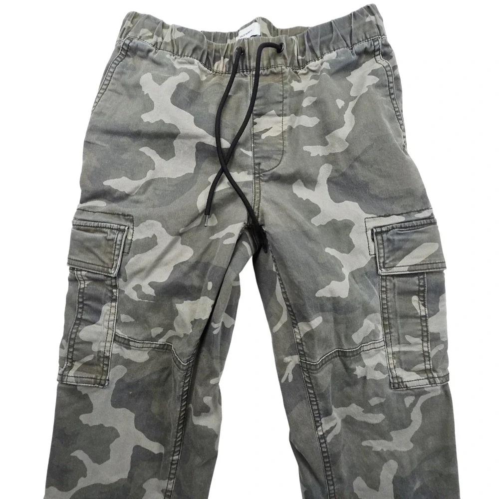 Old Navy Pants Men Small Green Camo Cargo Jogger Drawstring Elastic Waist Casual
